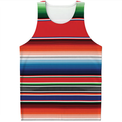 Vintage Mexican Serape Pattern Print Men's Tank Top