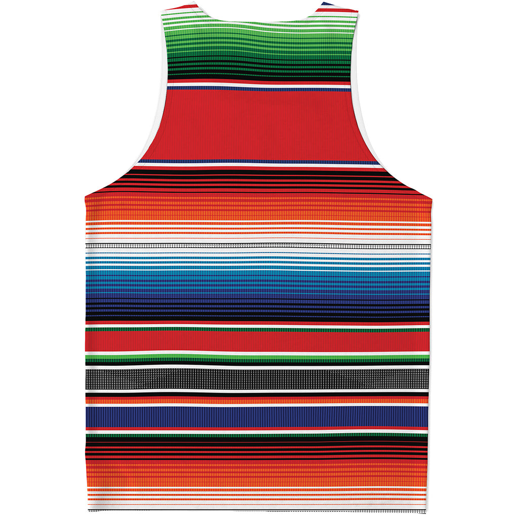 Vintage Mexican Serape Pattern Print Men's Tank Top