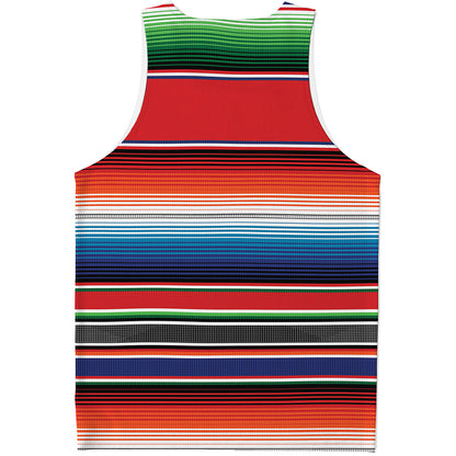 Vintage Mexican Serape Pattern Print Men's Tank Top