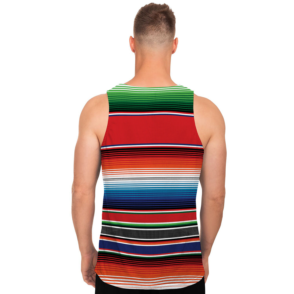 Vintage Mexican Serape Pattern Print Men's Tank Top
