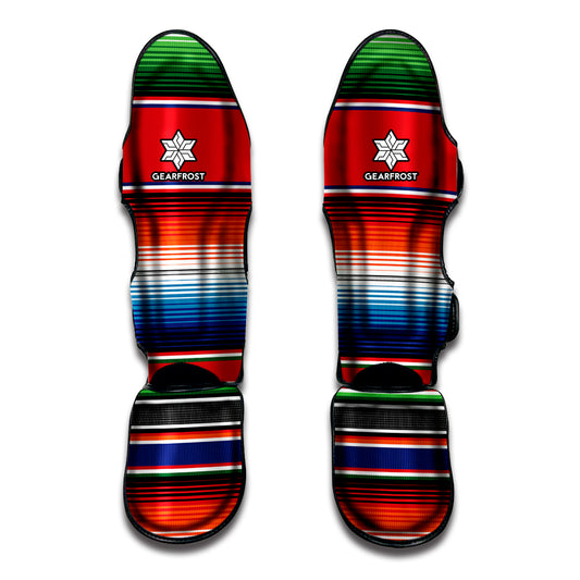 Vintage Mexican Serape Pattern Print Muay Thai Shin Guard