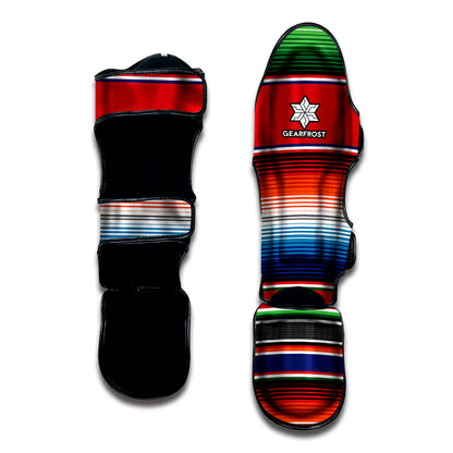 Vintage Mexican Serape Pattern Print Muay Thai Shin Guard
