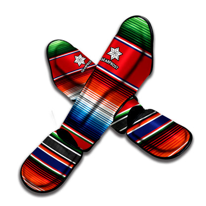 Vintage Mexican Serape Pattern Print Muay Thai Shin Guard