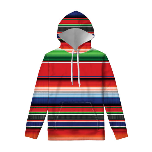 Vintage Mexican Serape Pattern Print Pullover Hoodie