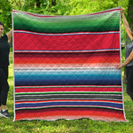 Vintage Mexican Serape Pattern Print Quilt
