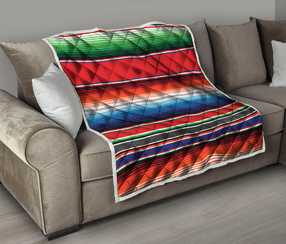 Vintage Mexican Serape Pattern Print Quilt
