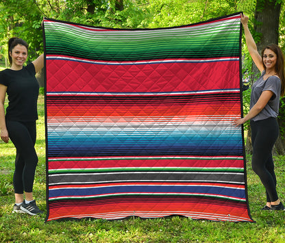 Vintage Mexican Serape Pattern Print Quilt