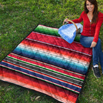 Vintage Mexican Serape Pattern Print Quilt