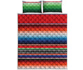Vintage Mexican Serape Pattern Print Quilt Bed Set