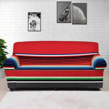 Vintage Mexican Serape Pattern Print Sofa Cover