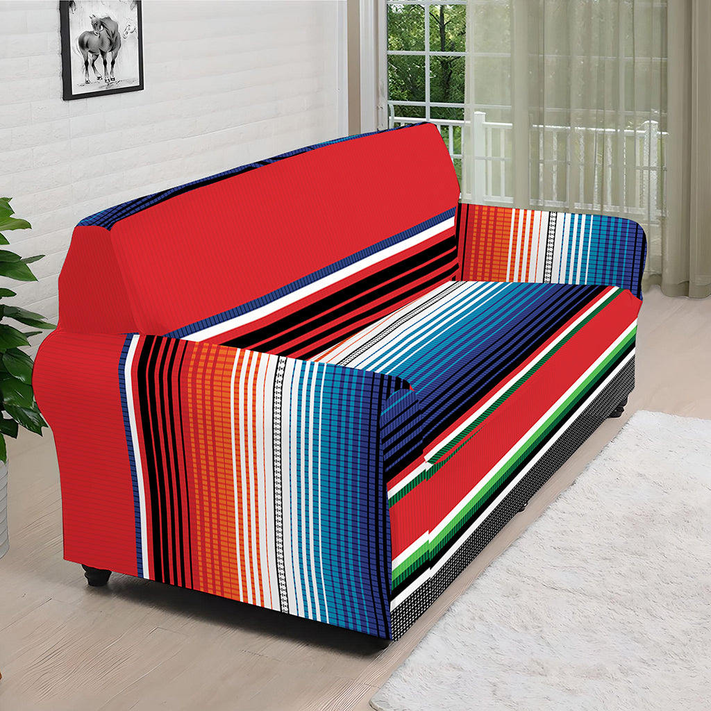 Vintage Mexican Serape Pattern Print Sofa Cover