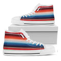 Vintage Mexican Serape Pattern Print White High Top Sneakers