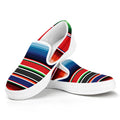 Vintage Mexican Serape Pattern Print White Slip On Sneakers