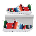 Vintage Mexican Serape Pattern Print White Running Shoes