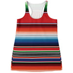 Vintage Mexican Serape Pattern Print Women's Racerback Tank Top
