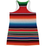 Vintage Mexican Serape Pattern Print Women's Racerback Tank Top
