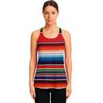 Vintage Mexican Serape Pattern Print Women's Racerback Tank Top