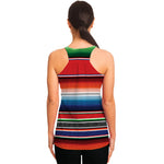 Vintage Mexican Serape Pattern Print Women's Racerback Tank Top