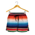Vintage Mexican Serape Pattern Print Women's Shorts