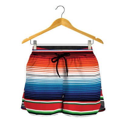 Vintage Mexican Serape Pattern Print Women's Shorts