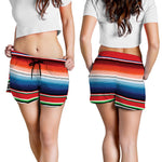 Vintage Mexican Serape Pattern Print Women's Shorts