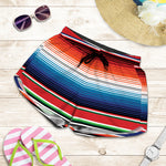 Vintage Mexican Serape Pattern Print Women's Shorts