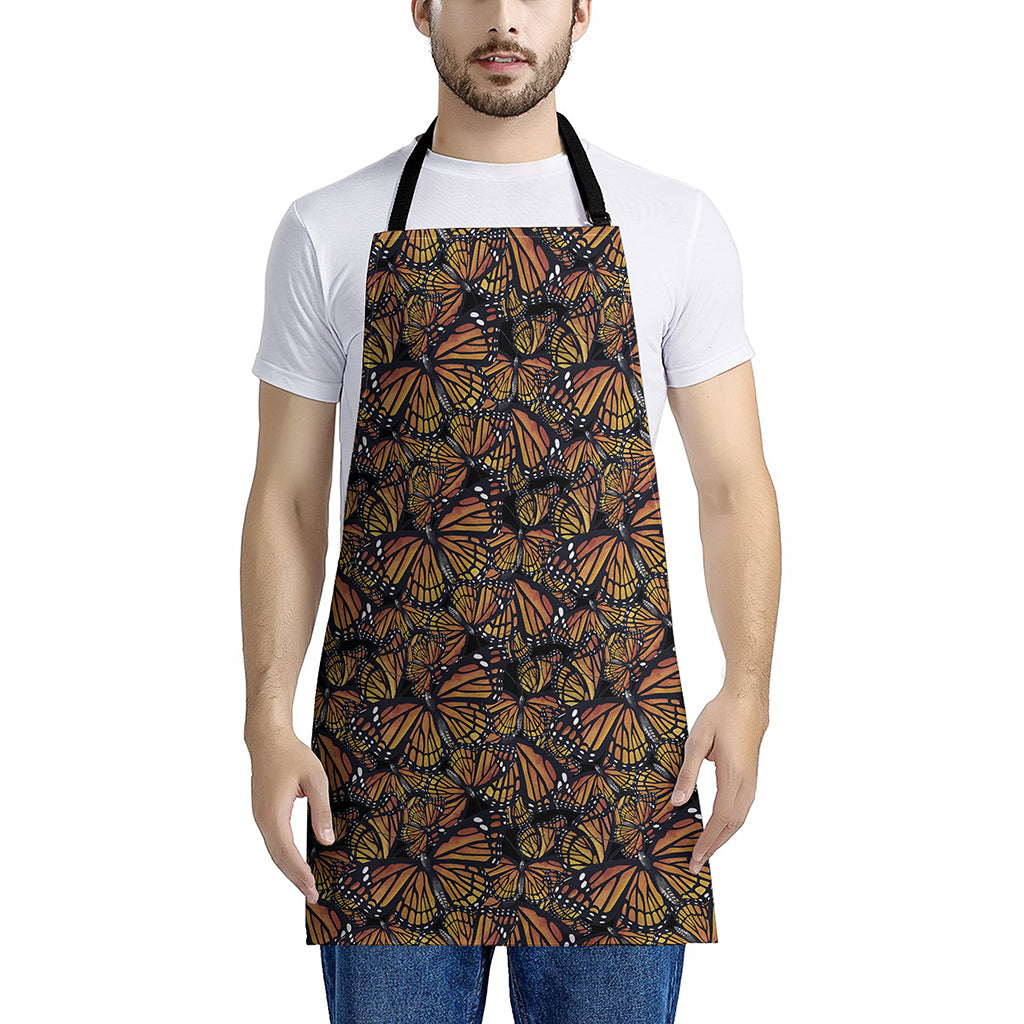 Vintage Monarch Butterfly Pattern Print Apron