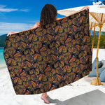 Vintage Monarch Butterfly Pattern Print Beach Sarong Wrap