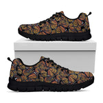 Vintage Monarch Butterfly Pattern Print Black Sneakers