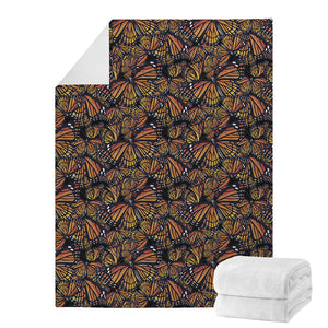 Vintage Monarch Butterfly Pattern Print Blanket