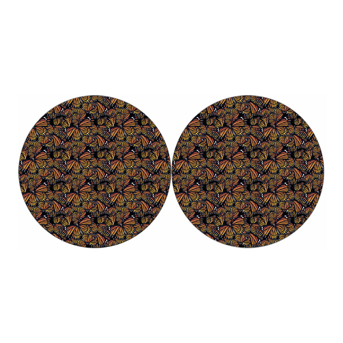 Vintage Monarch Butterfly Pattern Print Car Coasters