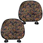 Vintage Monarch Butterfly Pattern Print Car Headrest Covers
