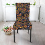 Vintage Monarch Butterfly Pattern Print Dining Chair Slipcover