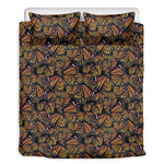 Vintage Monarch Butterfly Pattern Print Duvet Cover Bedding Set