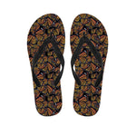 Vintage Monarch Butterfly Pattern Print Flip Flops