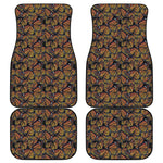 Vintage Monarch Butterfly Pattern Print Front and Back Car Floor Mats