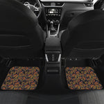 Vintage Monarch Butterfly Pattern Print Front and Back Car Floor Mats