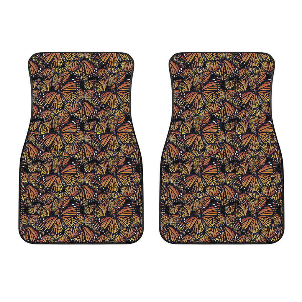 Vintage Monarch Butterfly Pattern Print Front Car Floor Mats