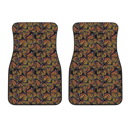 Vintage Monarch Butterfly Pattern Print Front Car Floor Mats