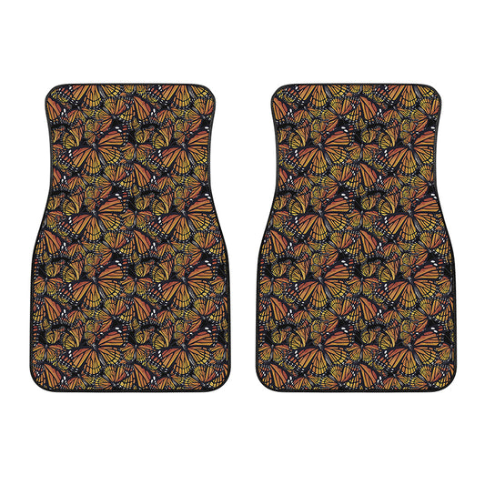 Vintage Monarch Butterfly Pattern Print Front Car Floor Mats