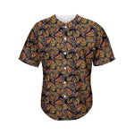 Vintage Monarch Butterfly Pattern Print Men's Baseball Jersey