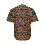 Vintage Monarch Butterfly Pattern Print Men's Baseball Jersey
