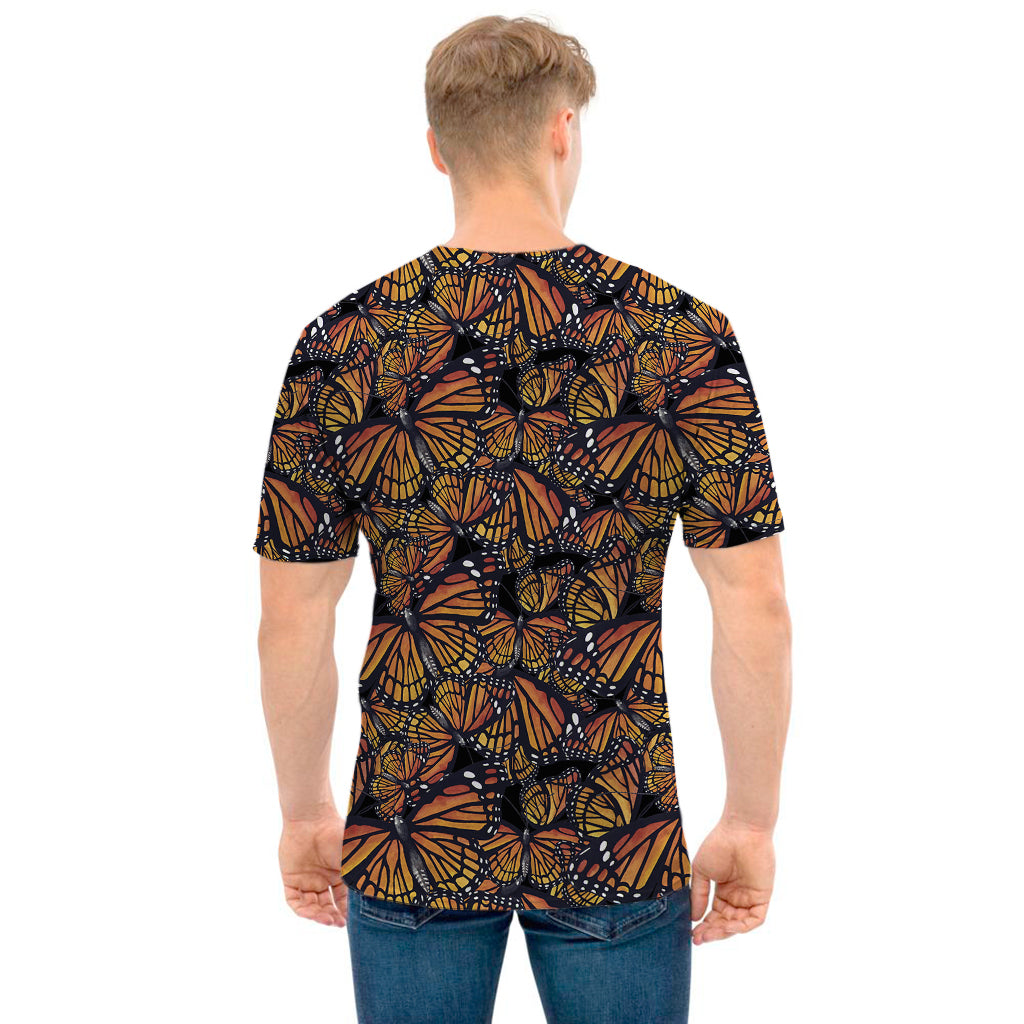 Vintage Monarch Butterfly Pattern Print Men's T-Shirt