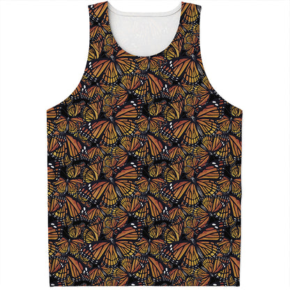 Vintage Monarch Butterfly Pattern Print Men's Tank Top