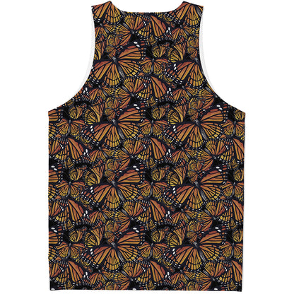 Vintage Monarch Butterfly Pattern Print Men's Tank Top