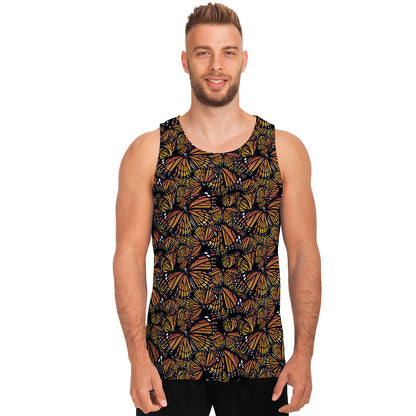 Vintage Monarch Butterfly Pattern Print Men's Tank Top