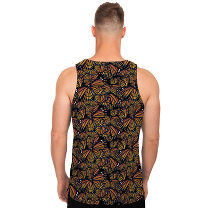 Vintage Monarch Butterfly Pattern Print Men's Tank Top