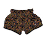 Vintage Monarch Butterfly Pattern Print Muay Thai Boxing Shorts