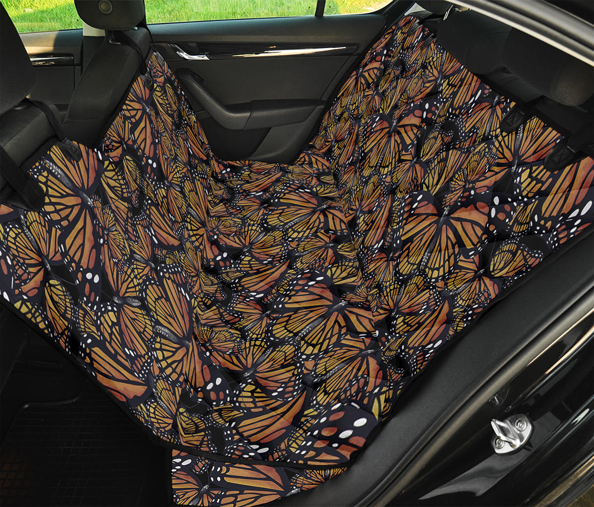Vintage Monarch Butterfly Pattern Print Pet Car Back Seat Cover