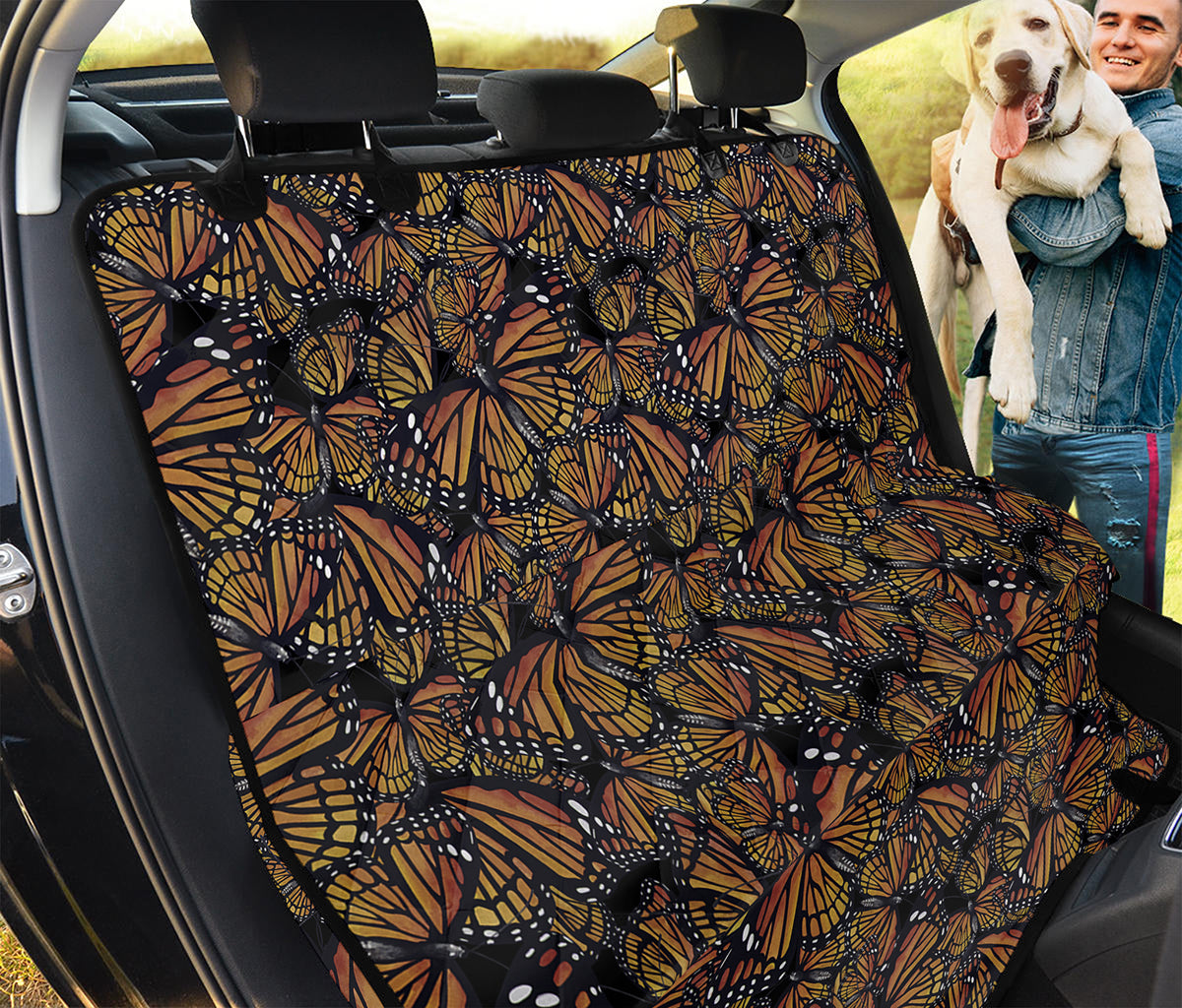 Vintage Monarch Butterfly Pattern Print Pet Car Back Seat Cover
